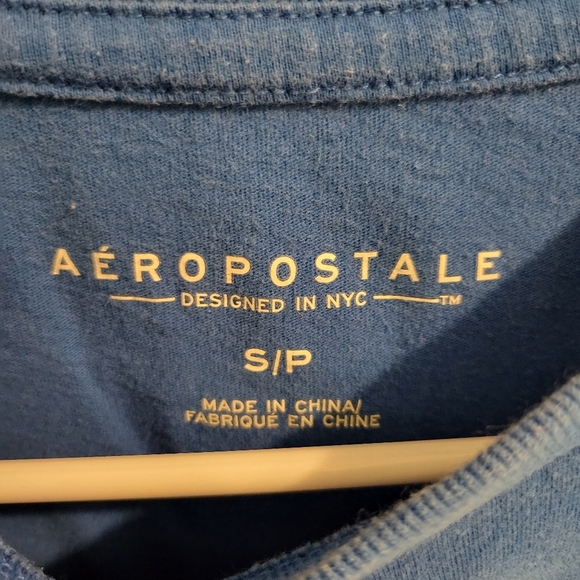 Aeropostale Distressed Vintage Men Blue Times Square T Shirt Size Small - Picture 5 of 6